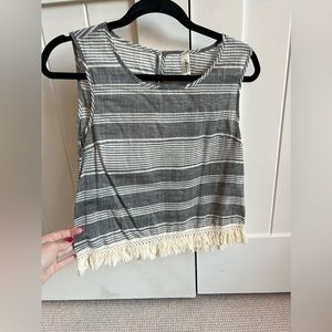 Grey striped crop top. Worn once!